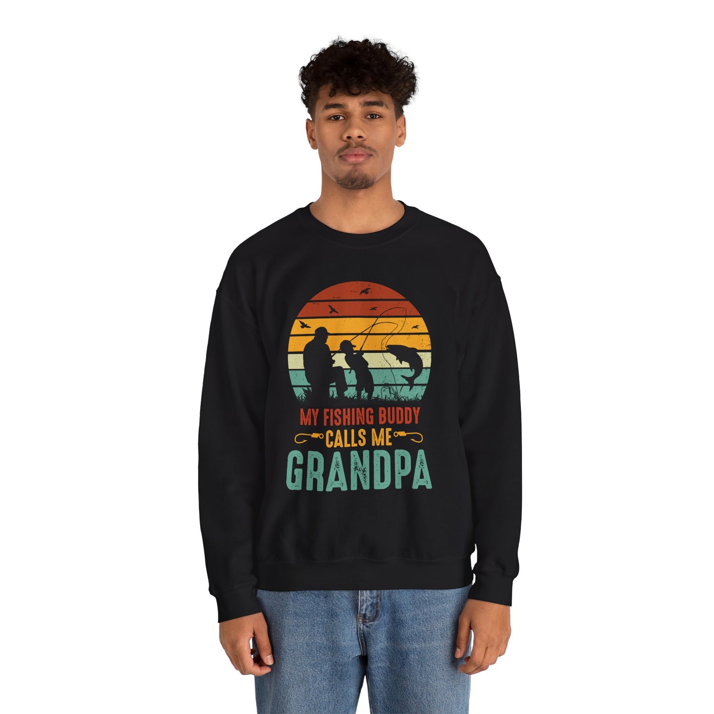 Grandpa Fishing Buddy Sweatshirt - Unisex Heavy Blend™ Crewneck