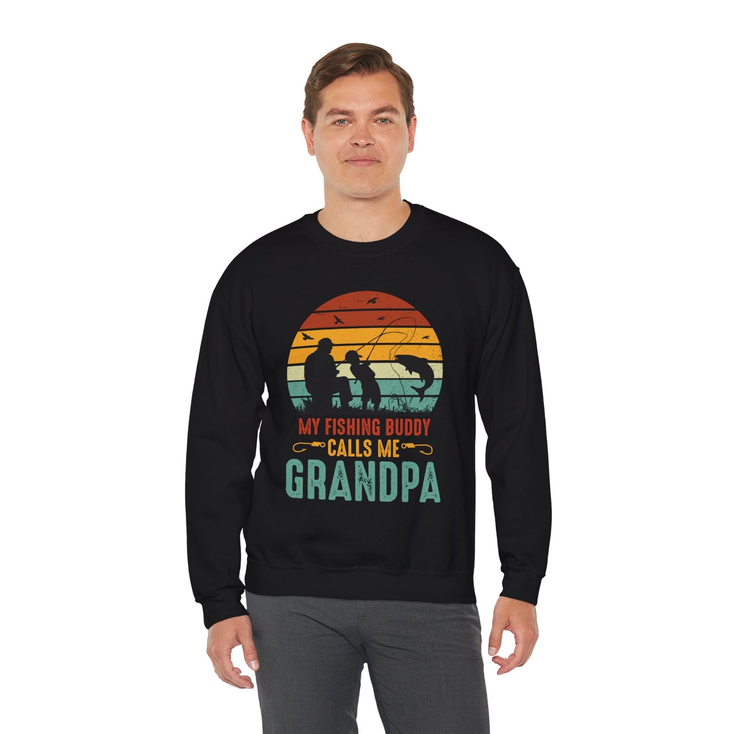Grandpa Fishing Buddy Sweatshirt - Unisex Heavy Blend™ Crewneck