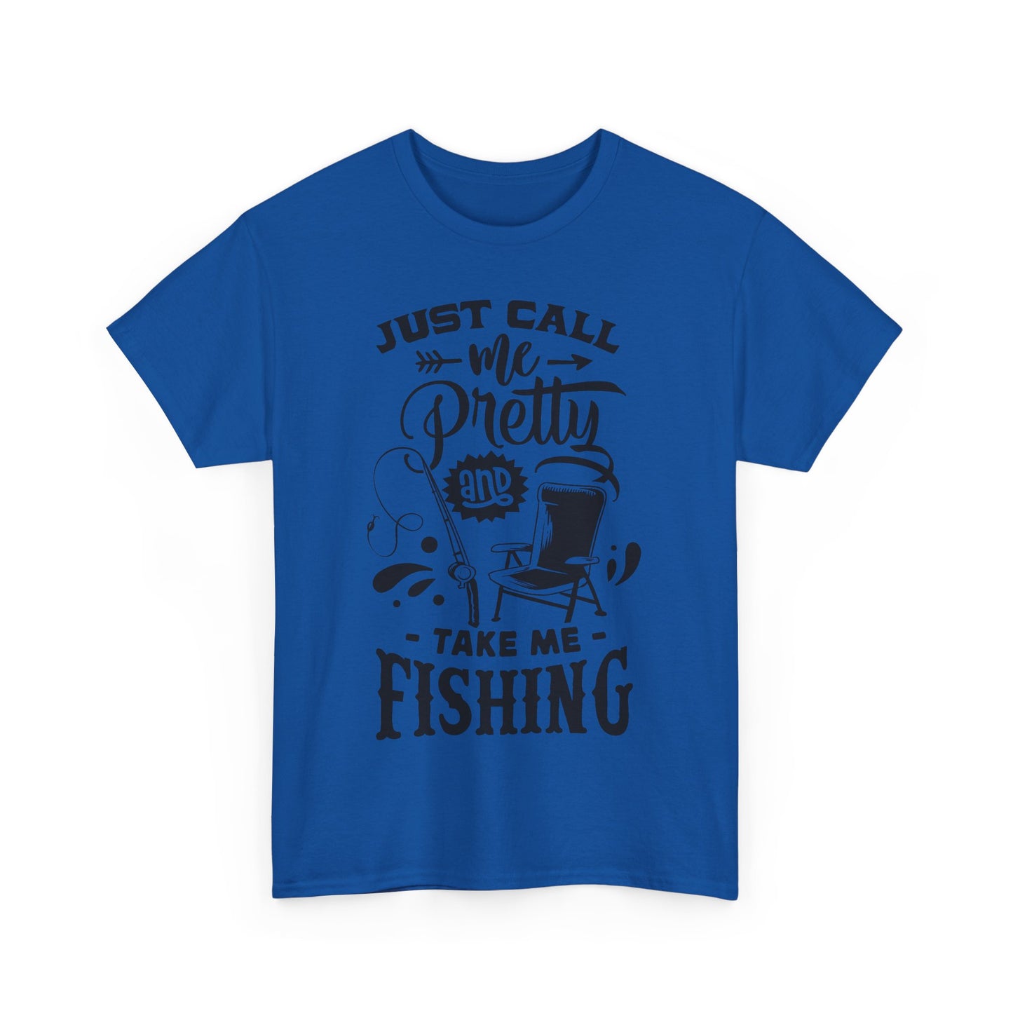 Just Call Me Pretty Fishing Tee - Unisex Heavy Cotton Shirt for Outdoor Enthusiasts
