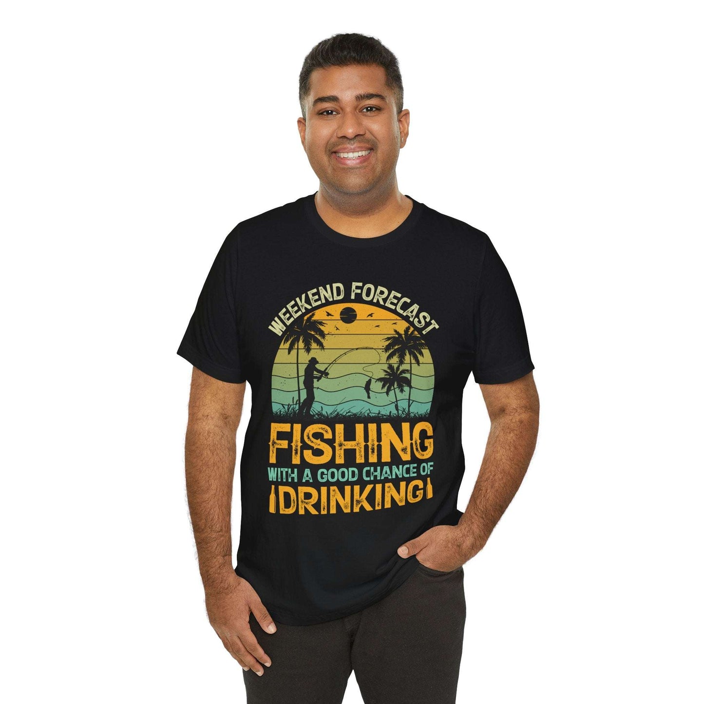 Weekend Forecast Fishing Tee - Unisex Short Sleeve T-Shirt for Outdoor Enthusiasts