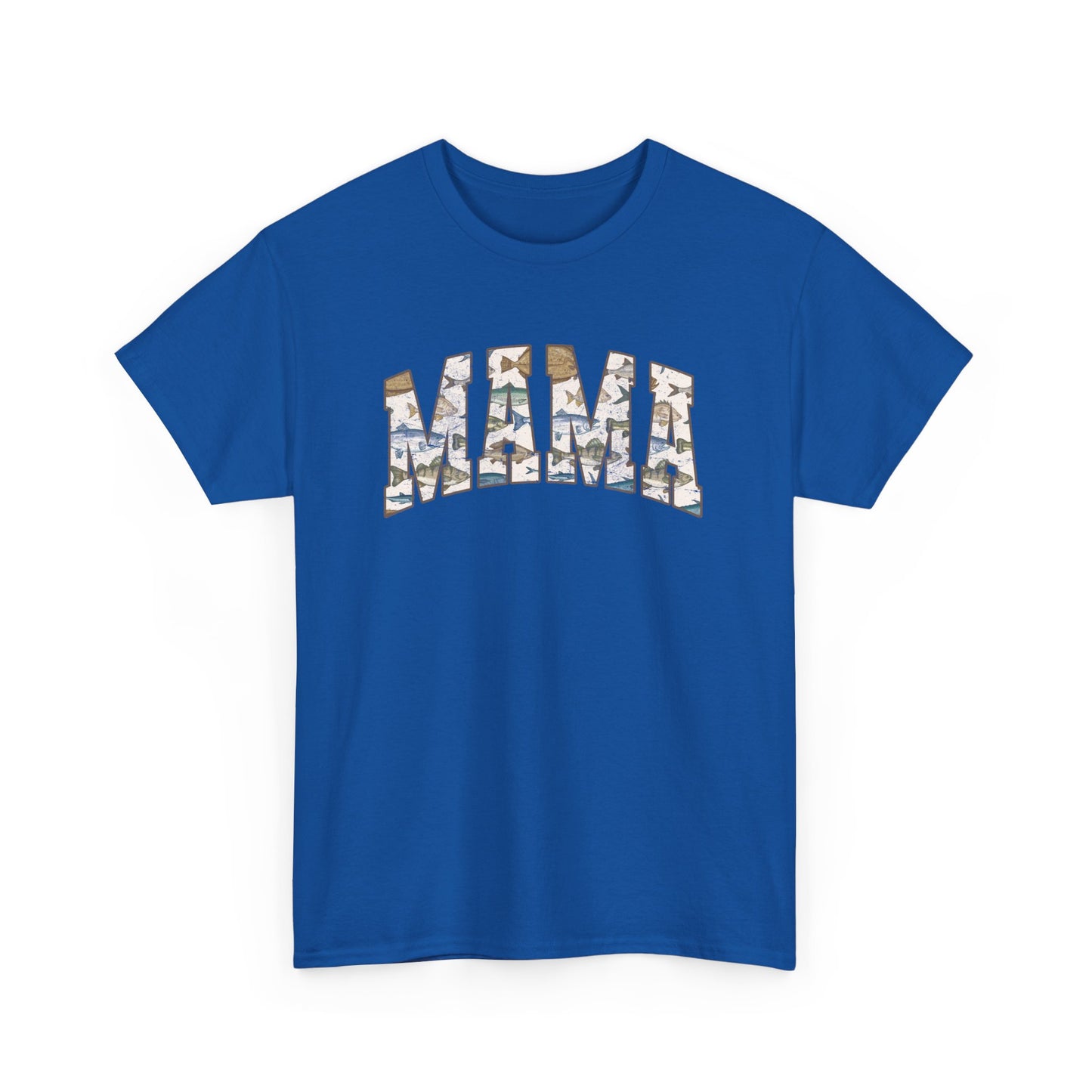 MAMA Fishing Distressed Design - Cool Unisex Heavy Cotton Tee with Casual Comfort for Every Occasion
