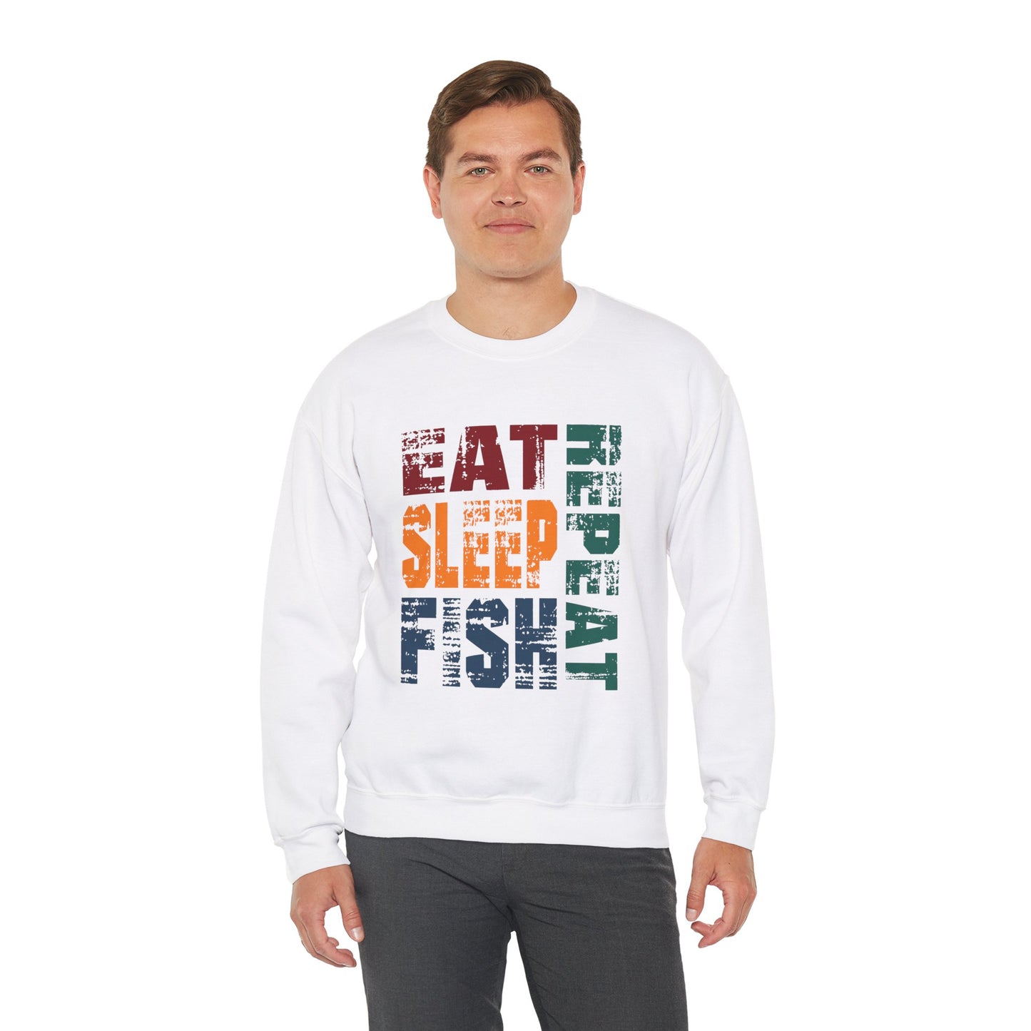 Unisex Heavy Blend™ Crewneck Sweatshirt - Eat Sleep Repeat Fish
