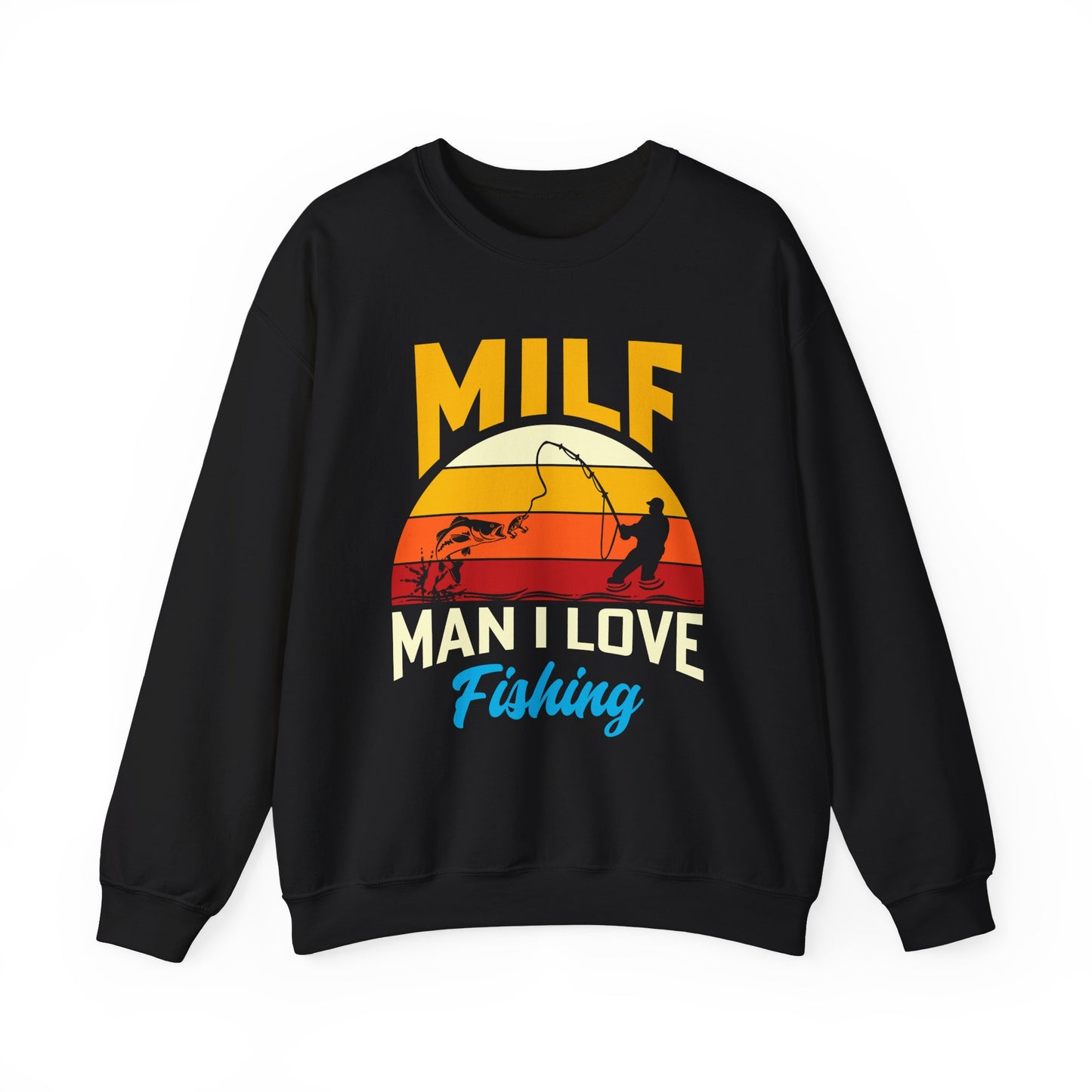 MILF Man I Love Fishing Crewneck Sweatshirt - Unisex Vintage Fishing Apparel