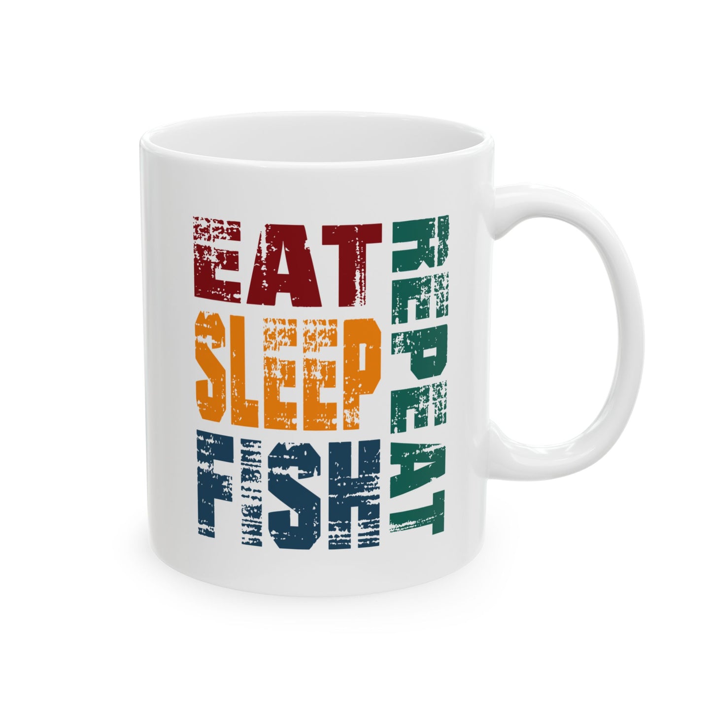 Coffee Lover's Ceramic Mug - "Eat, Sleep, Repeat" - Perfect for Home and Office