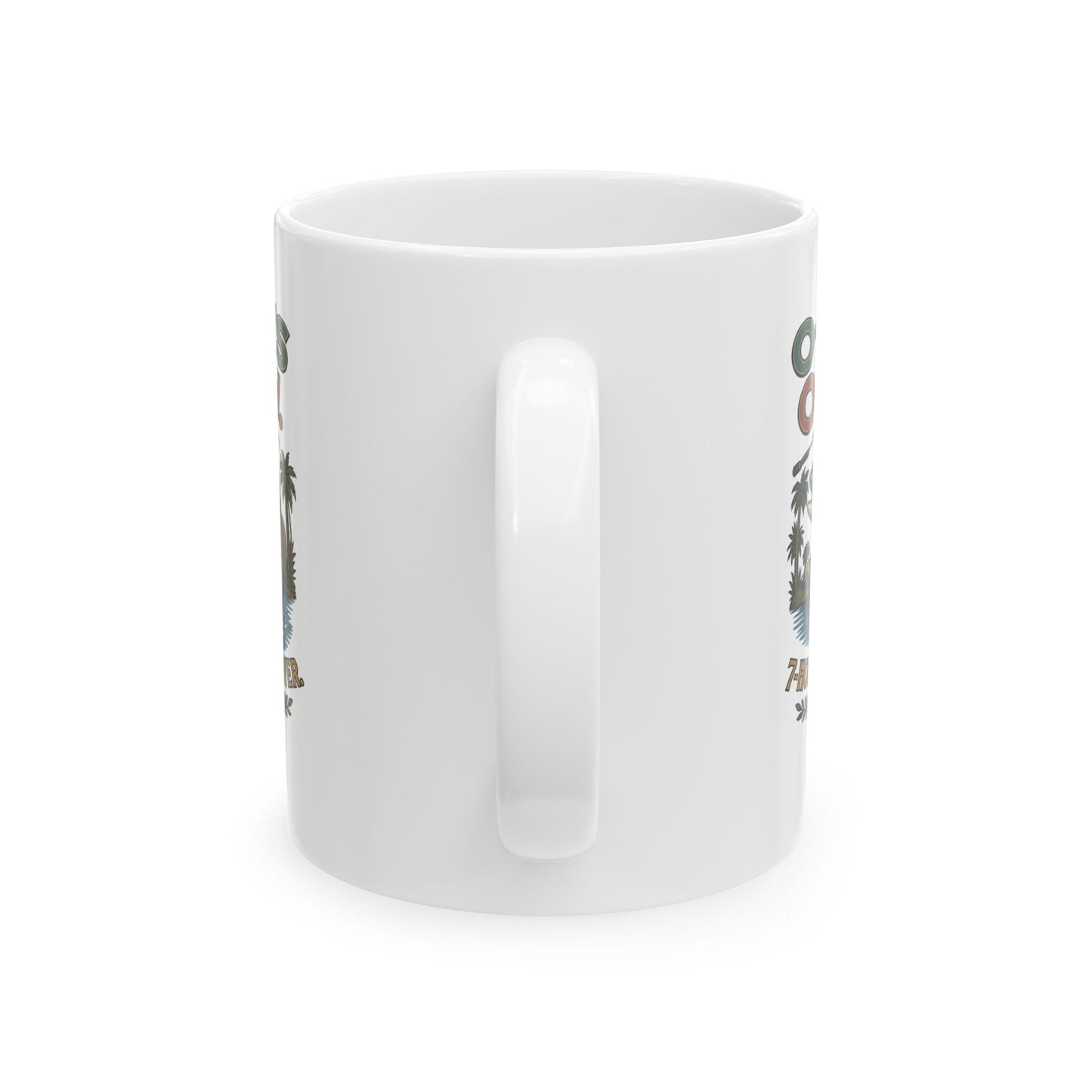 OO7 O-Fish, O-Bites, 7-Hours on the River, Fishing Themed Ceramic Mug - Perfect Gift for Anglers & Nature Lovers