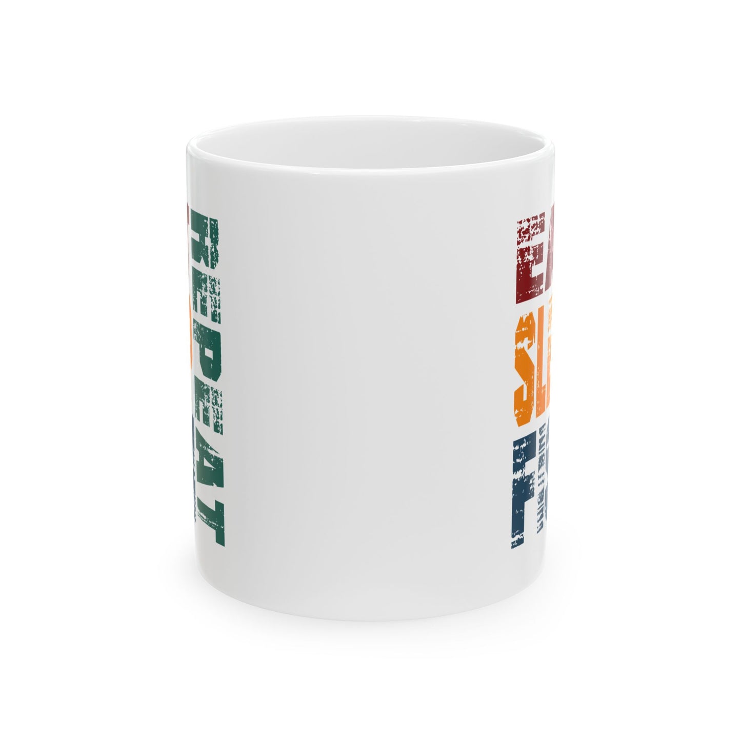 Coffee Lover's Ceramic Mug - "Eat, Sleep, Repeat" - Perfect for Home and Office