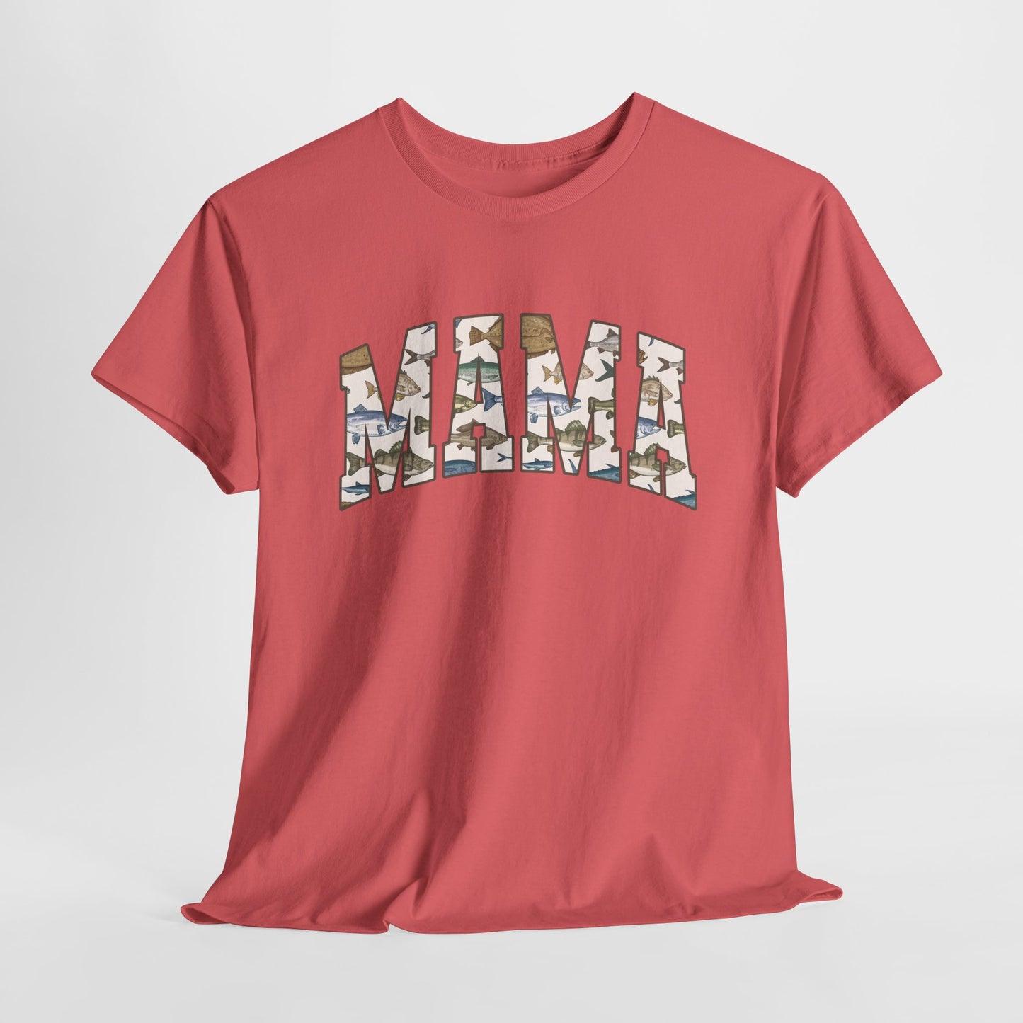 MAMA Fishing Design - Perfect for Everyday Wear & Gifts - Casual Unisex Heavy Cotton Tee with Camo