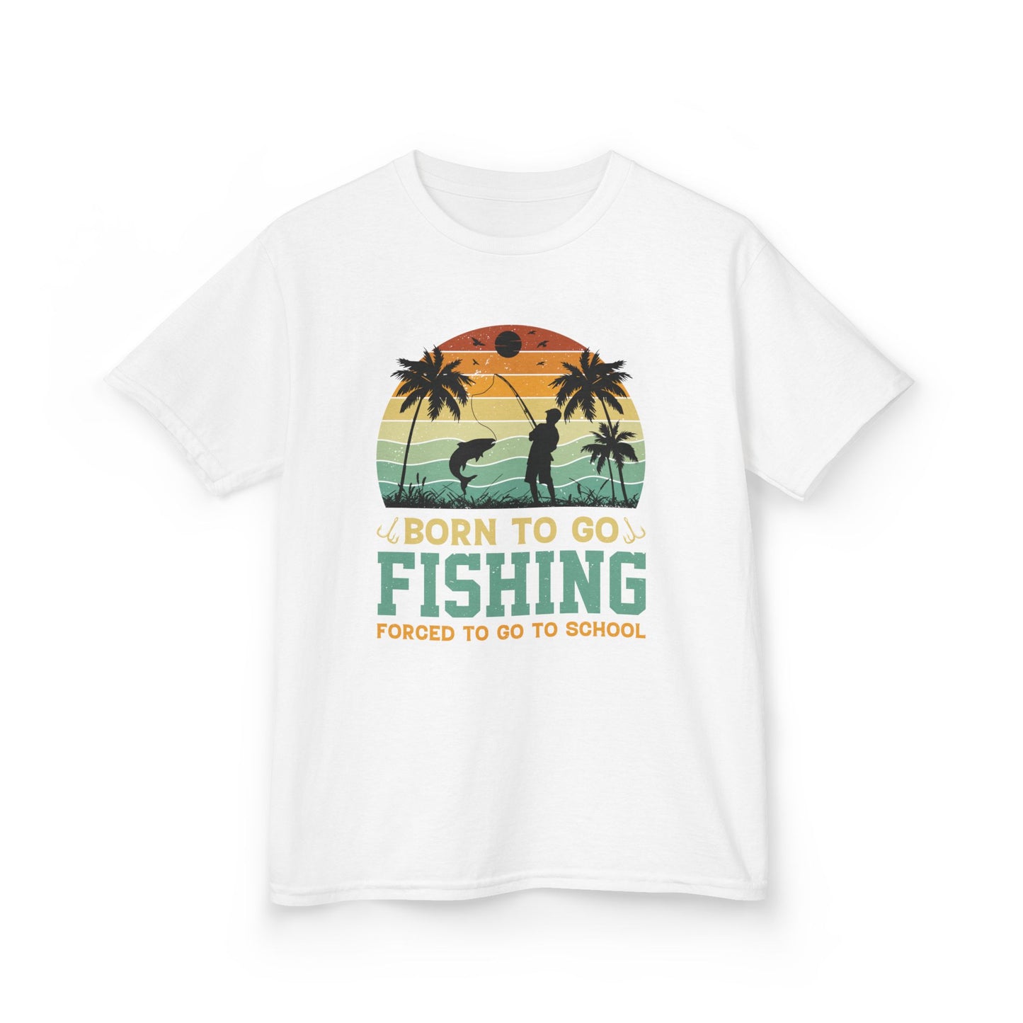 Kids Fishing Tee - Born to Go Fishing Forced to Go to School