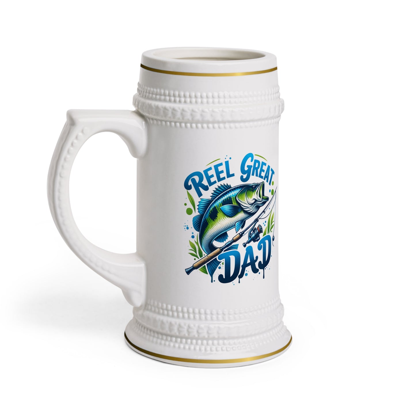 Fishing Dad Beer Stein Mug - Perfect Gift for Father's Day, Fishermen, and Beer Lovers