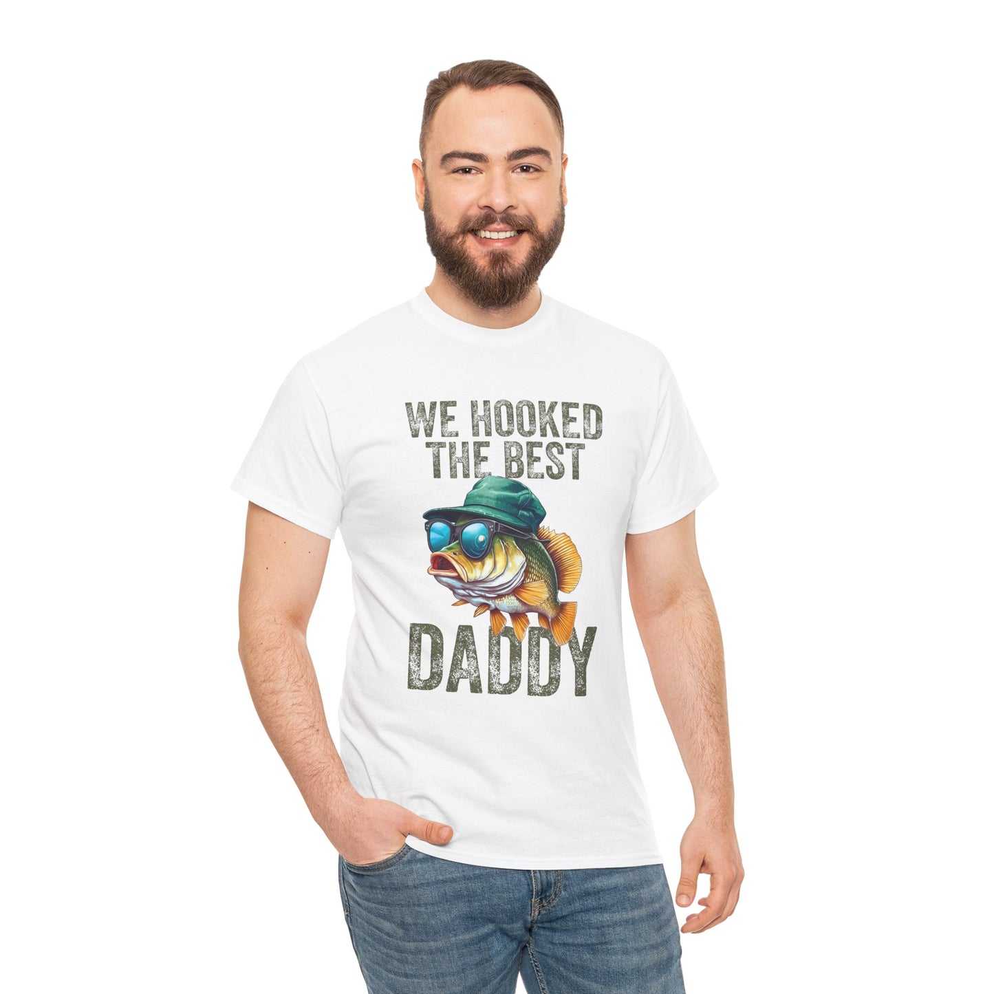 Fishing Dad Unisex Heavy Cotton Tee - We Hooked the Best Daddy Shirt