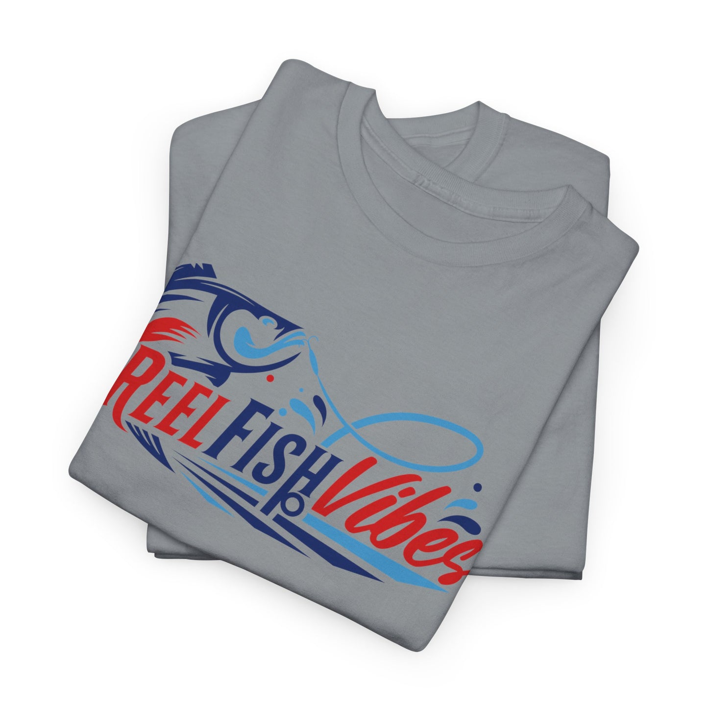 Reel Fish Vibes T-Shirt, Fishing Shirt, Unisex Cotton Tee, Angler Gift, Outdoor Apparel, Summer Fishing Style, Vacation Wear