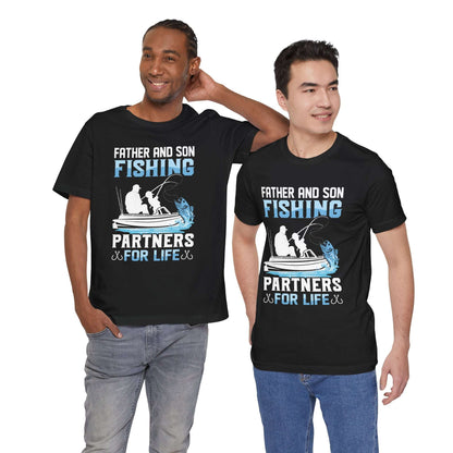 Father and Son Fishing Partners Short Sleeve Tee - Unisex Jersey T-Shirt