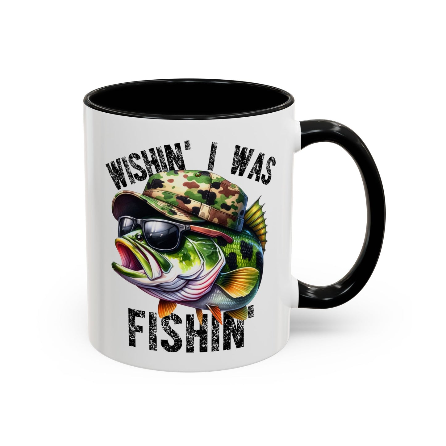 Fishing Enthusiast Coffee Mug - "Wishin' I Was Fishin'" Design