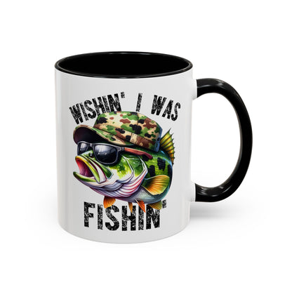 Fishing Enthusiast Coffee Mug - "Wishin' I Was Fishin'" Design