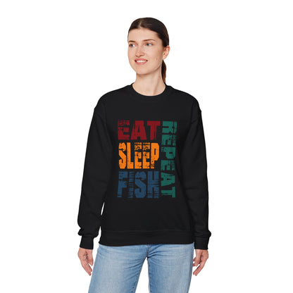 Unisex Heavy Blend™ Crewneck Sweatshirt - Eat Sleep Repeat Fish