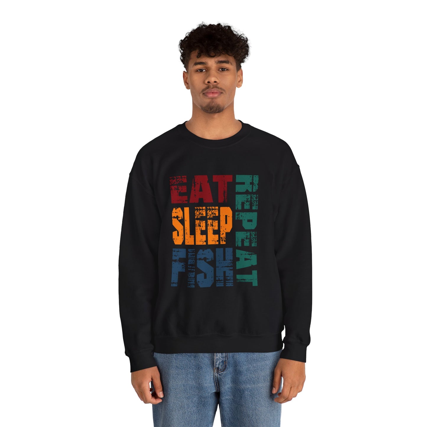 Unisex Heavy Blend™ Crewneck Sweatshirt - Eat Sleep Repeat Fish