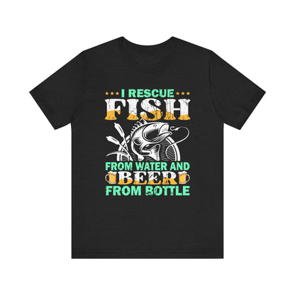 I Rescue Fish From Water and From Bottle Unisex Tee – Perfect Gift for Pet Lovers