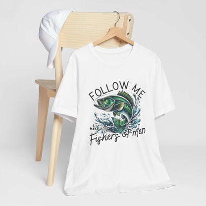 Fishing Enthusiast Tee - 'Follow Me' Short Sleeve Unisex Jersey Shirt
