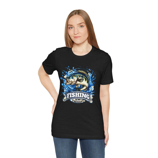 Fishing Is My Therapy Unisex T-Shirt - Perfect Gift for Fishing Enthusiasts