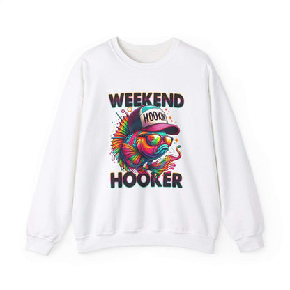 Weekend Hooker Graphic Crewneck Sweatshirt | Fun Unisex Sweatshirt for Fishing Enthusiasts