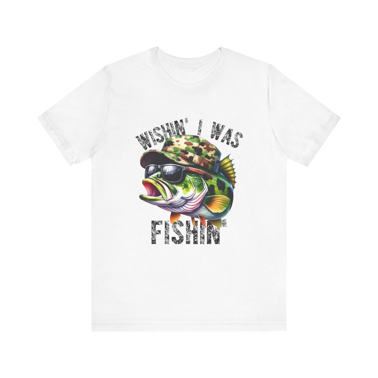 Fishing Enthusiast Unisex Tee - "Wishin' I Was Fishin'" Graphic T-Shirt