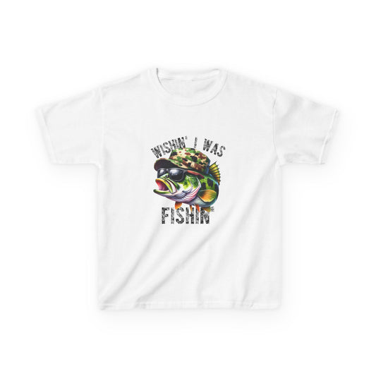Kids Heavy Cotton™ Tee Wishin I Was Fishin