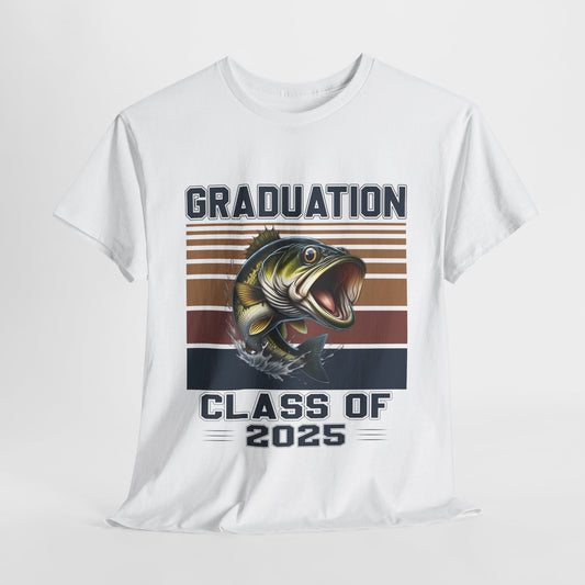 Graduation Fishing T-Shirt for Class of 2025 - Unisex Heavy Cotton Tee