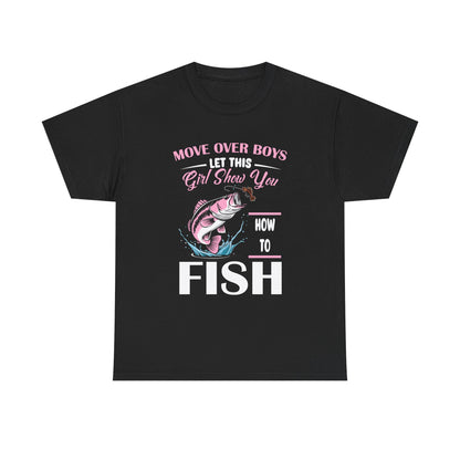 Move Over Boys Fishing Tee - Unisex Heavy Cotton Shirt for Anglers