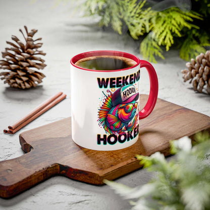Colorful Weekend Hooker Mug - Fun 11oz & 15oz Coffee Cup for Fishing Enthusiasts
