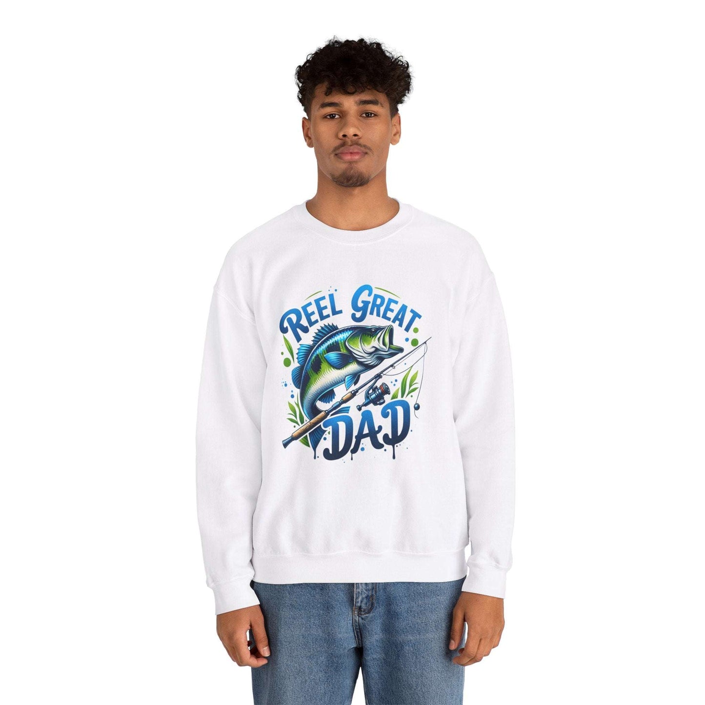 Reel Great Dad Crewneck Sweatshirt - Perfect for Fishing Enthusiasts