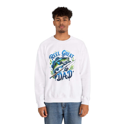 Reel Great Dad Crewneck Sweatshirt - Perfect for Fishing Enthusiasts
