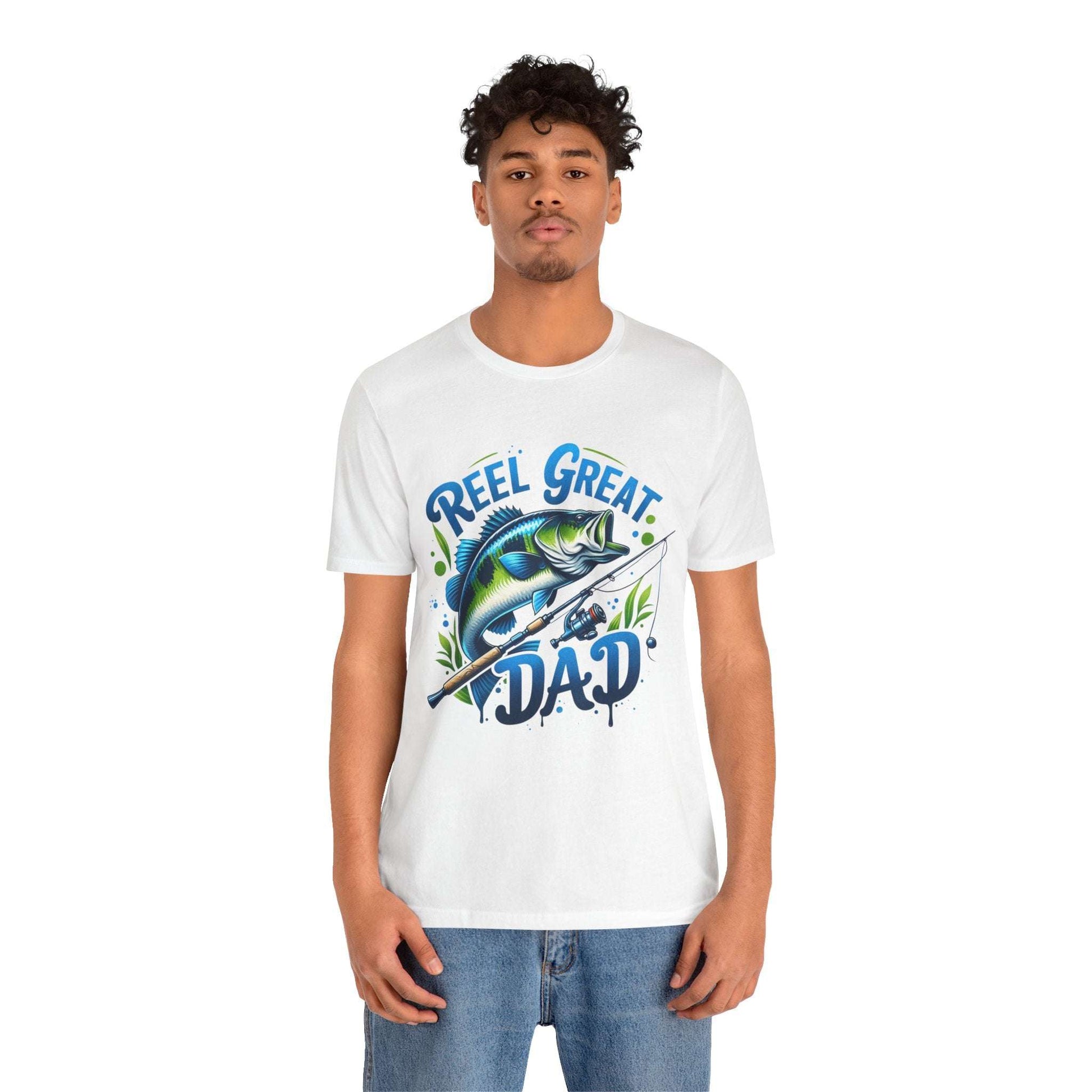 Reel Great Dad Fishing Tee - Unisex Jersey Short Sleeve Shirt for Father's Day