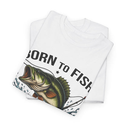 "Born to Fish Forced To Work" Unisex Heavy Cotton Tee - Perfect for Fishing Enthusiasts