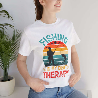 Fishing Is My Best Therapy Unisex Jersey Tee - Perfect for Anglers and Outdoor Enthusiasts