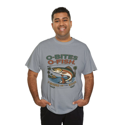 OO7 - O-Bites O-Fish Fishing 7 Hours - Tee - Unisex Heavy Cotton T-Shirt for Outdoor Enthusiasts