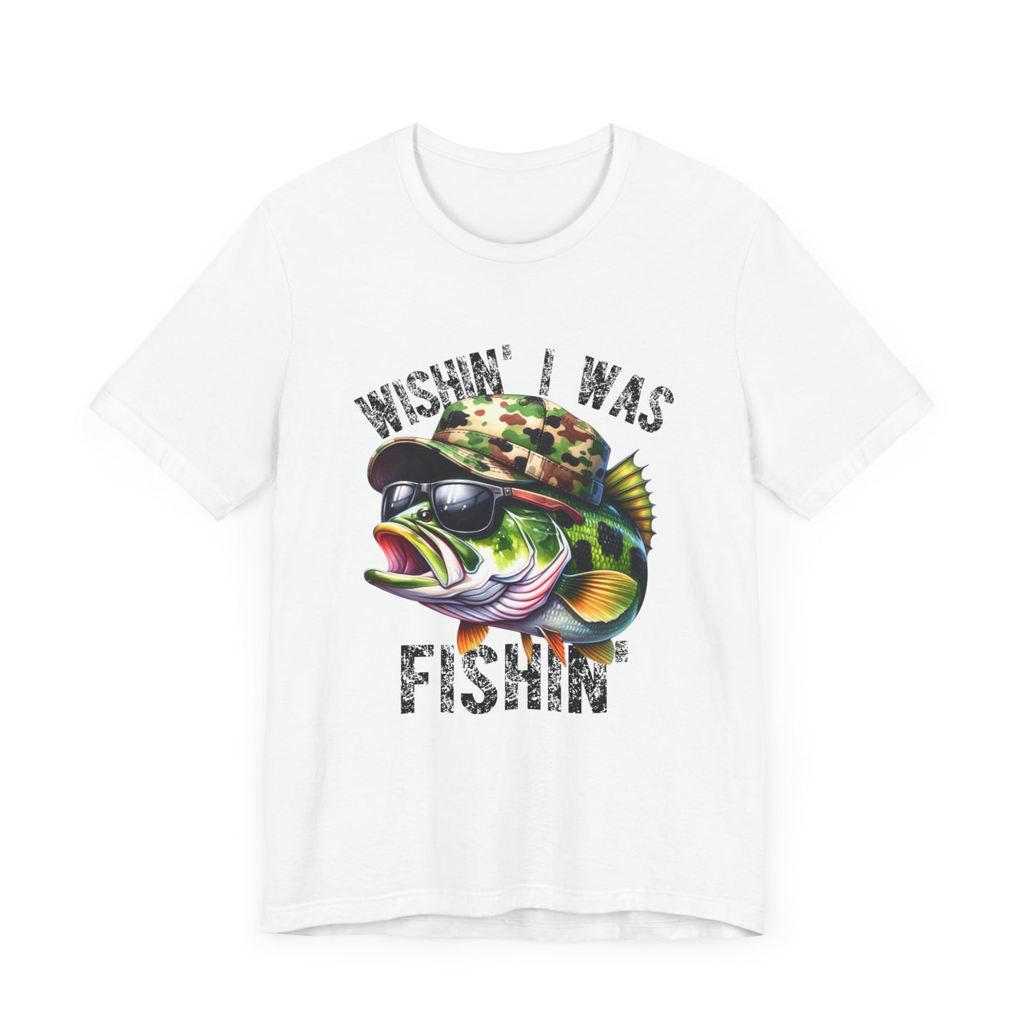 Fishing Enthusiast Unisex Tee - "Wishin' I Was Fishin'" Graphic T-Shirt