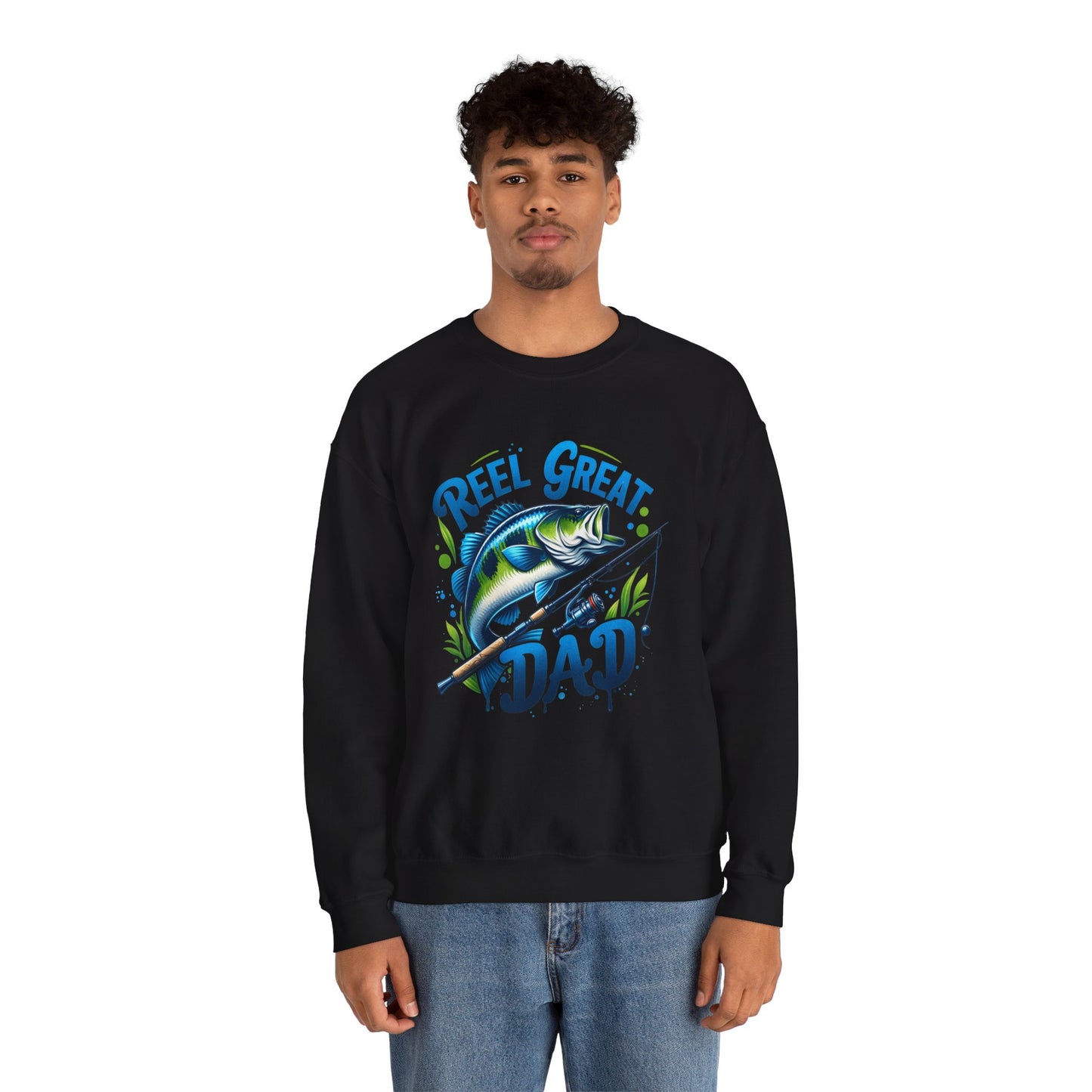 Reel Great Dad Crewneck Sweatshirt - Perfect for Fishing Enthusiasts