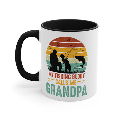 Fishing Grandpa Accent Mug - Perfect Gift for Father's Day & Grandparents' Day