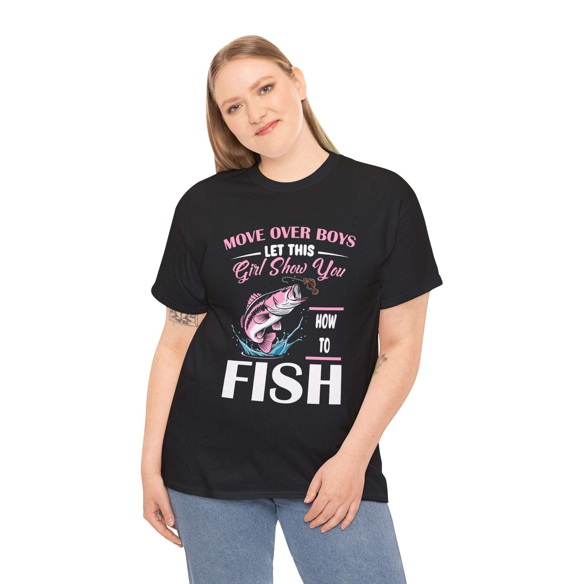Move Over Boys Fishing Tee - Unisex Heavy Cotton Shirt for Anglers