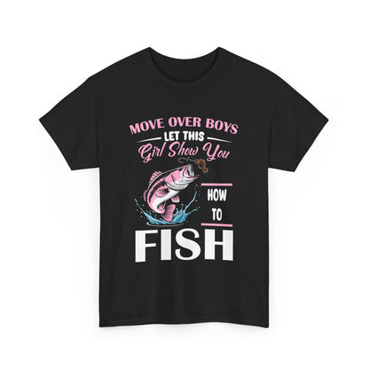 Move Over Boys Fishing Tee - Unisex Heavy Cotton Shirt for Anglers