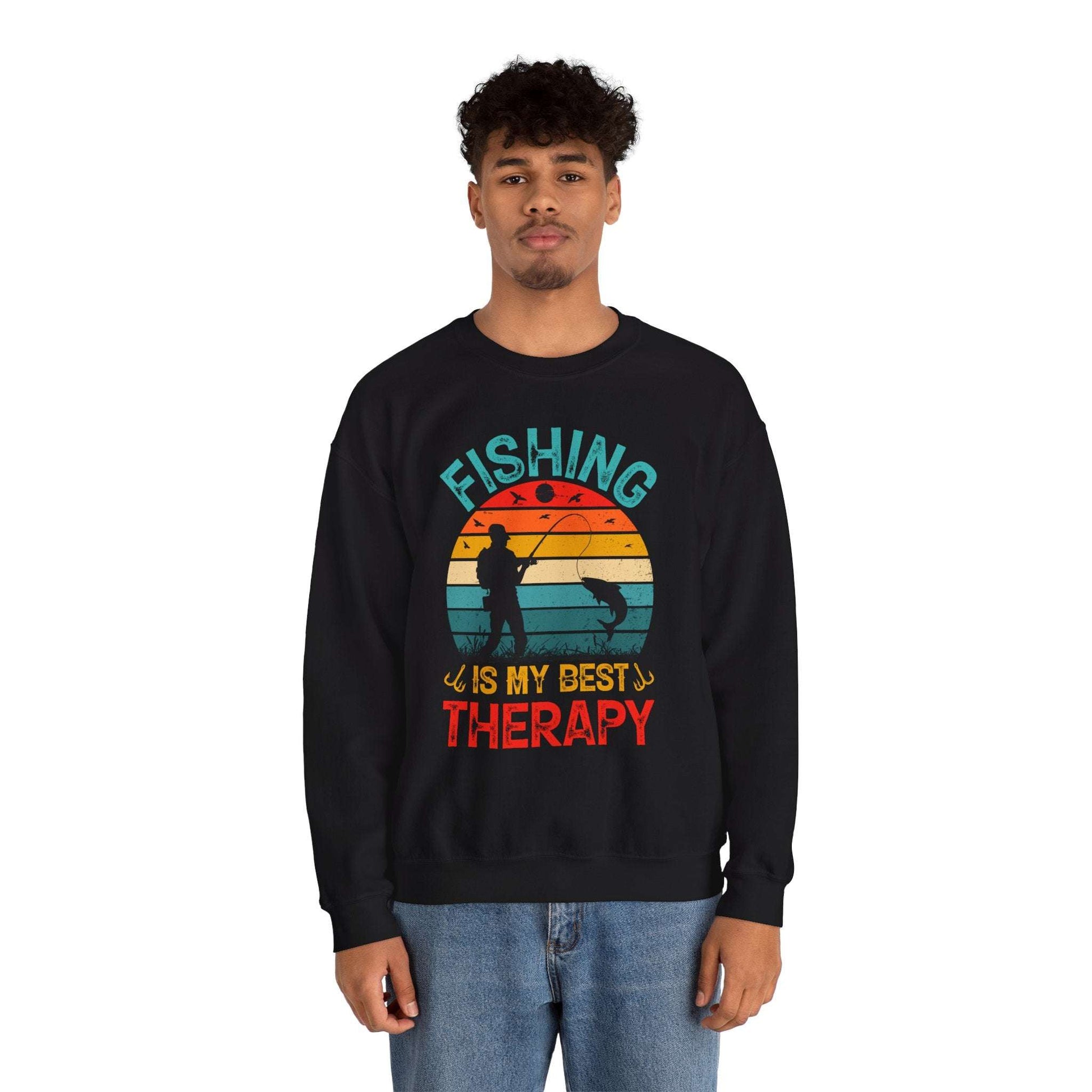 Fishing Is My Best Therapy Crewneck Sweatshirt - Unisex Heavy Blend™