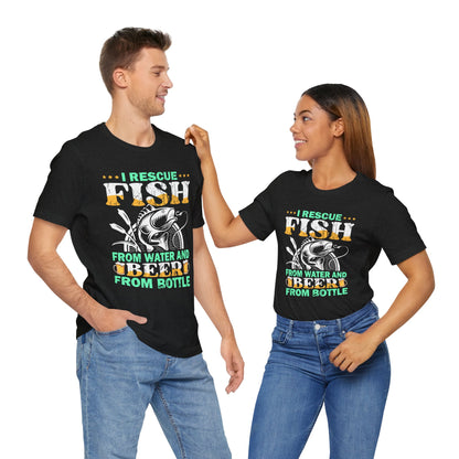 I Rescue Fish From Water and From Bottle Unisex Tee – Perfect Gift for Pet Lovers
