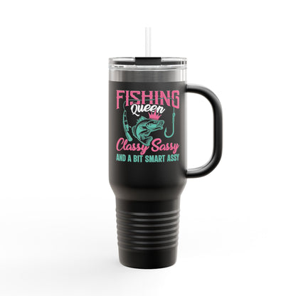 Fishing Queen Insulated Travel Mug - 40oz, Classy Sassy Design