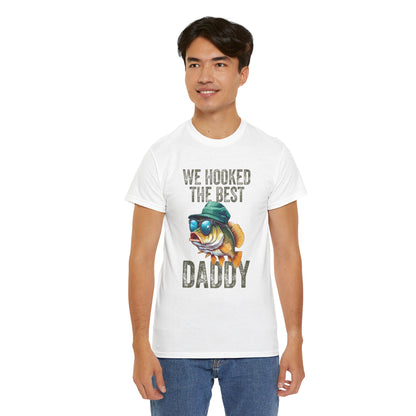 Fishing Dad Unisex Heavy Cotton Tee - We Hooked the Best Daddy Shirt