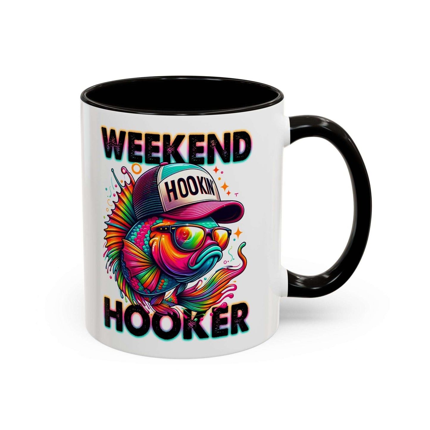 Colorful Weekend Hooker Mug - Fun 11oz & 15oz Coffee Cup for Fishing Enthusiasts