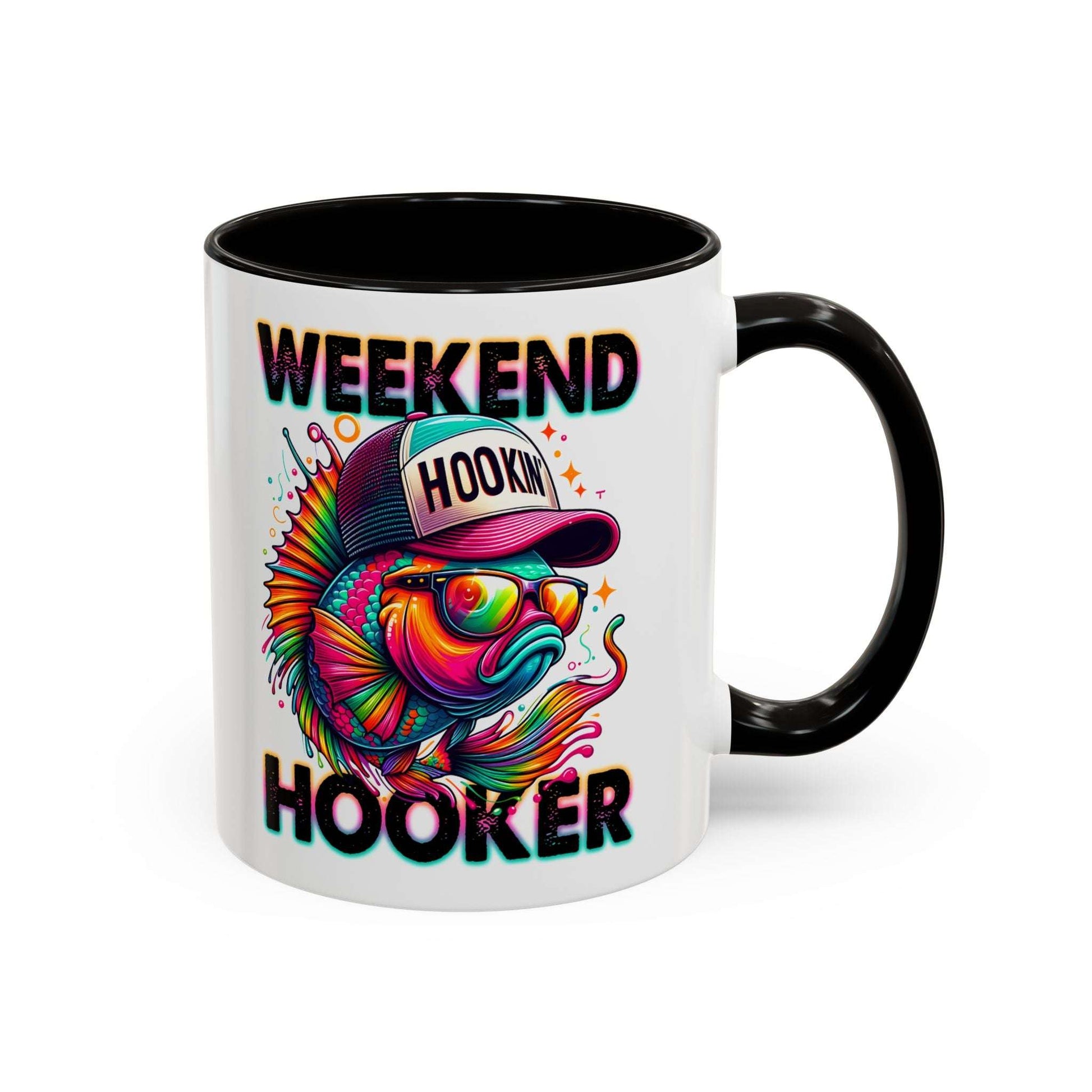 Colorful Weekend Hooker Mug - Fun 11oz & 15oz Coffee Cup for Fishing Enthusiasts