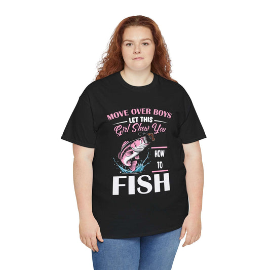 Move Over Boys Fishing Tee - Unisex Heavy Cotton Shirt for Anglers