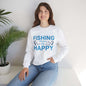 Fishing Makes Me Happy Crewneck Sweatshirt | Unisex Heavy Blend™