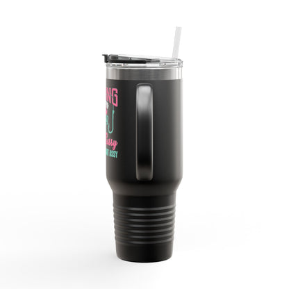 Fishing Queen Insulated Travel Mug - 40oz, Classy Sassy Design