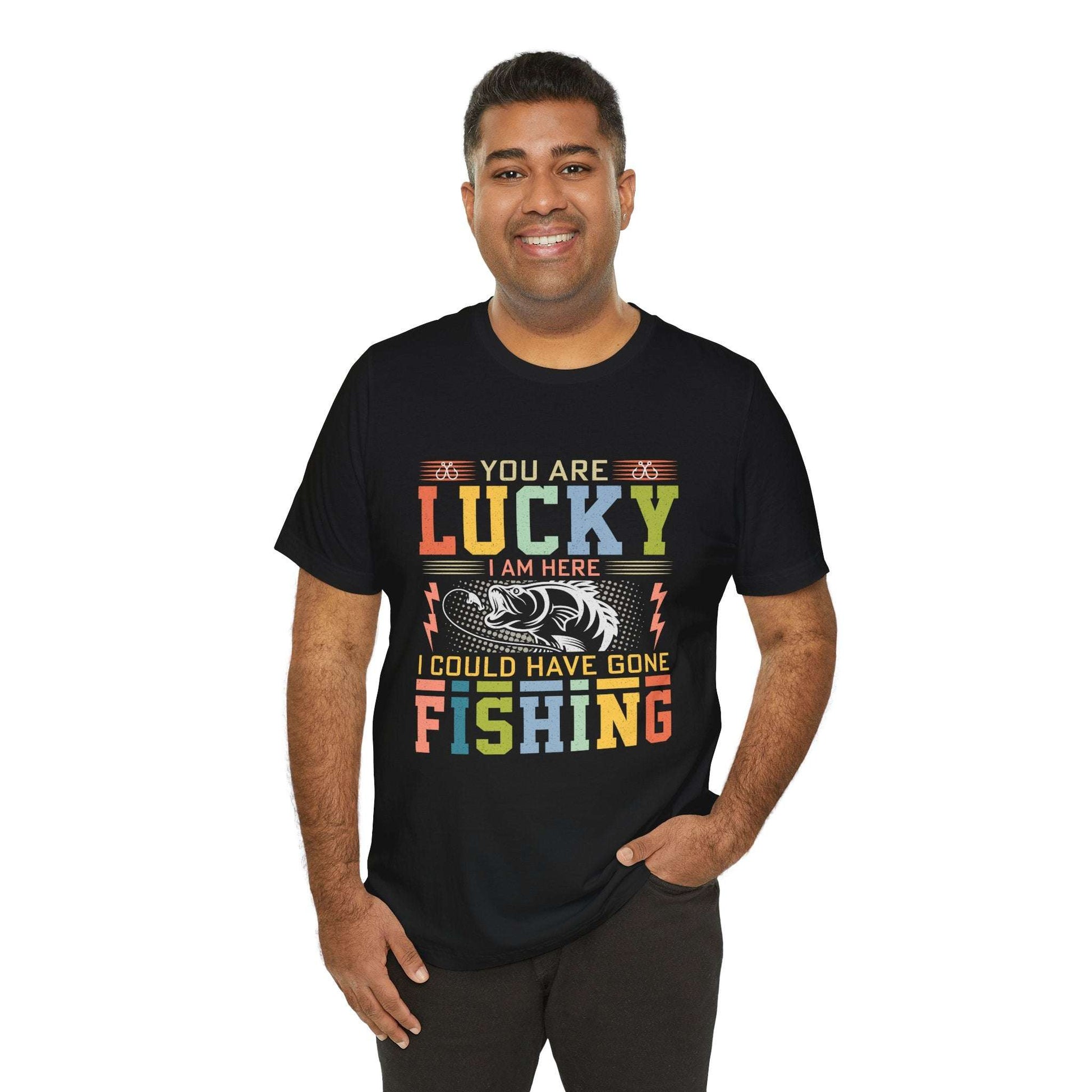 Lucky Fishing Unisex Tee - Perfect Gift for Fishermen